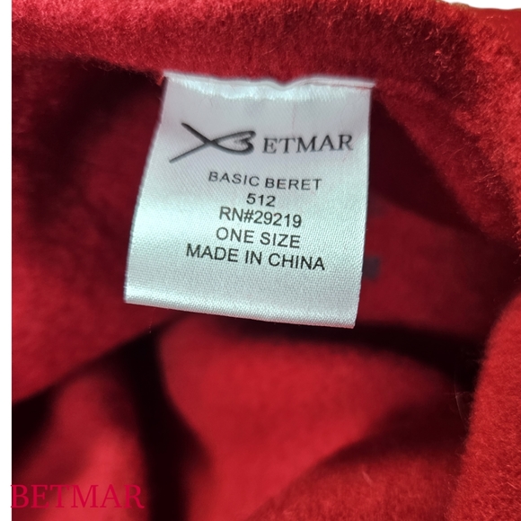 Betmar New York Red Basic Beret - Picture 5 of 5